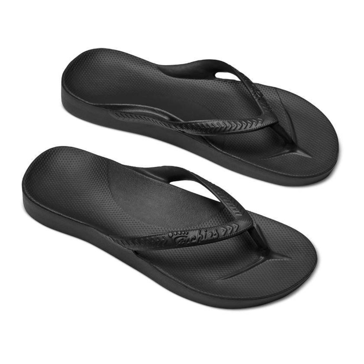 Archies Black Arch Support Thongs Flip Flop Orthotic