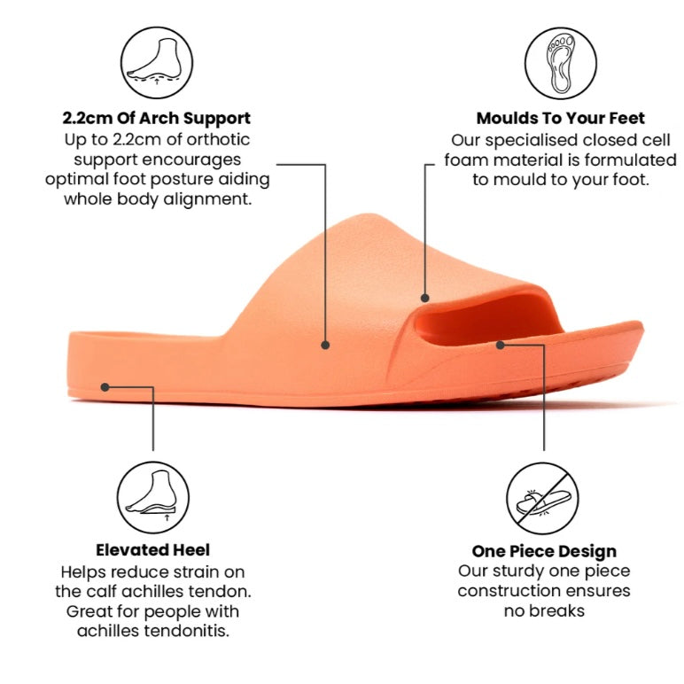 Archies Peach Arch Support Slides Orthotic