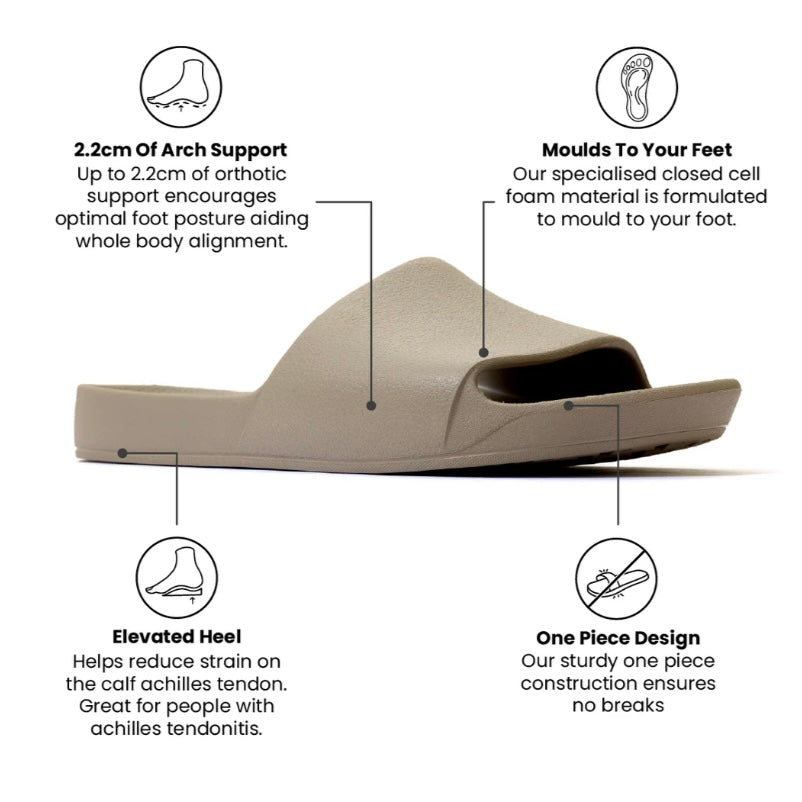 Archies Taupe Arch Support Slides Orthotic