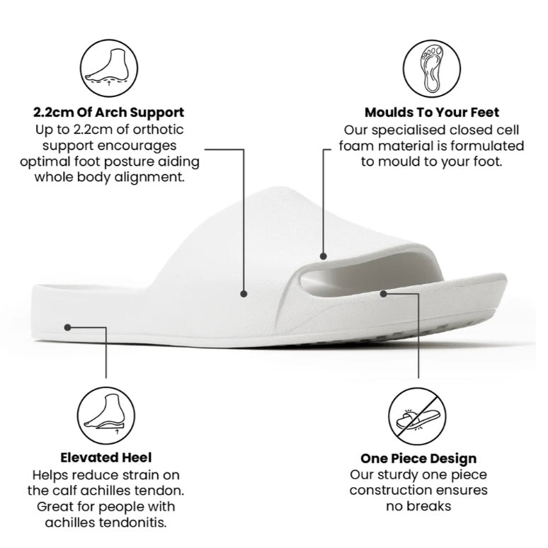 Archies White Arch Support Slides Orthotic