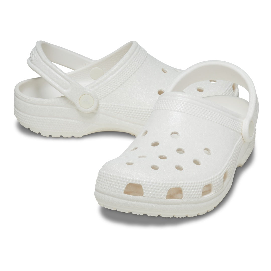 Crocs - Unisex Classic Glitter Clog White